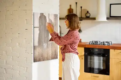Beschreibbare Magnettafel in heller Holzoptik
