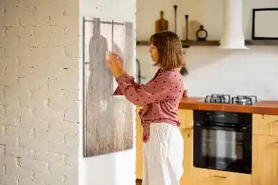 Beschreibbare Magnettafel in heller Holzoptik