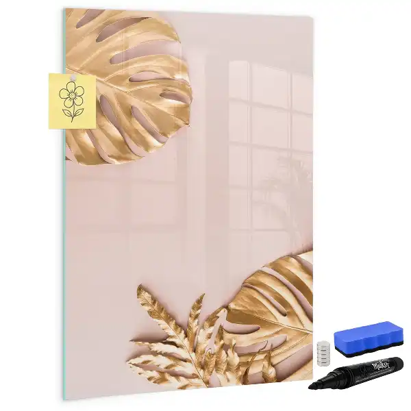 Magnettafel zum Schreiben mit Motiv goldene Blätter