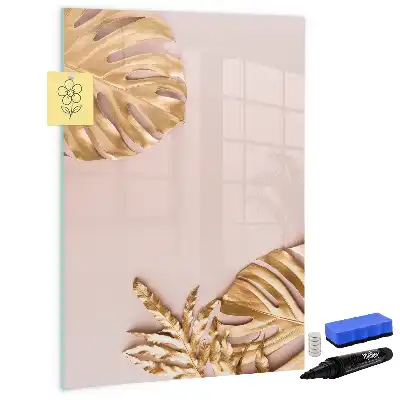 Magnettafel zum Schreiben mit Motiv goldene Blätter