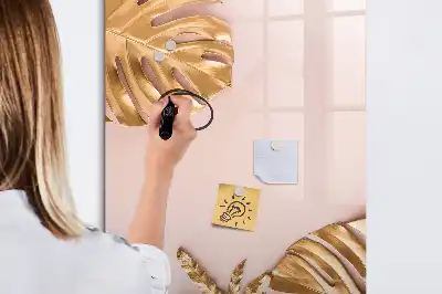 Magnettafel zum Schreiben mit Motiv goldene Blätter