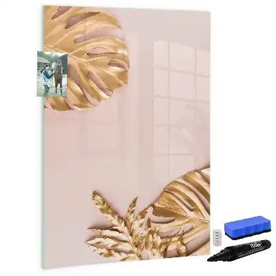 Magnettafel zum Schreiben mit Motiv goldene Blätter