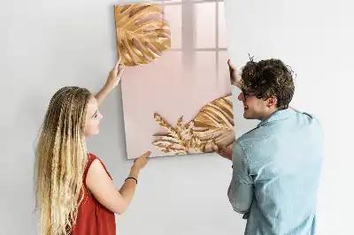 Magnettafel zum Schreiben mit Motiv goldene Blätter
