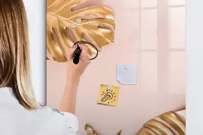 Magnettafel zum Schreiben mit Motiv goldene Blätter