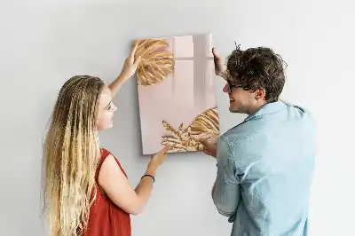 Magnettafel zum Schreiben mit Motiv goldene Blätter