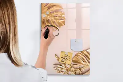 Magnettafel zum Schreiben mit Motiv goldene Blätter