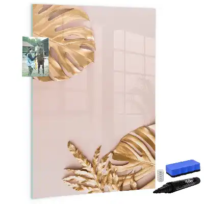 Magnettafel zum Schreiben mit Motiv goldene Blätter