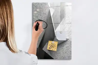 Magnettafel beschreibbar im Design Geometrische Abstraktion