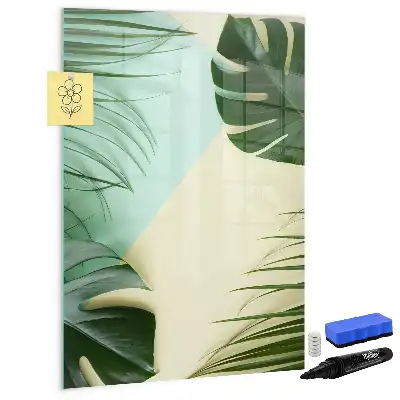 Magnettafel zum Schreiben mit tropischem Monstera-Motiv
