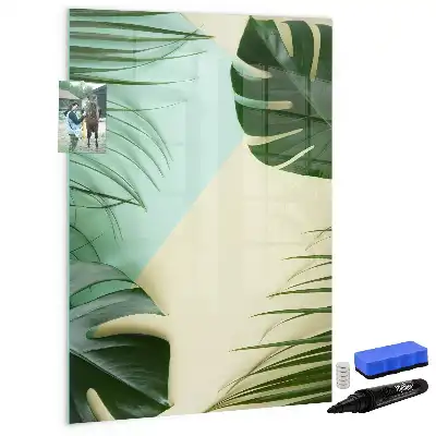 Magnettafel zum Schreiben mit tropischem Monstera-Motiv