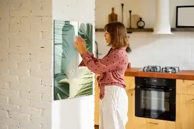 Magnettafel zum Schreiben mit tropischem Monstera-Motiv