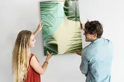 Magnettafel zum Schreiben mit tropischem Monstera-Motiv