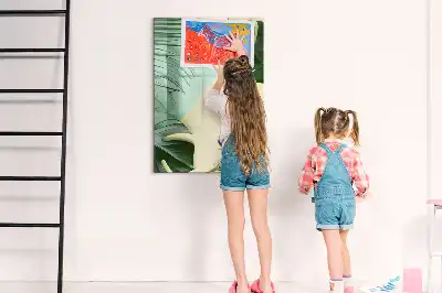 Magnettafel zum Schreiben mit tropischem Monstera-Motiv
