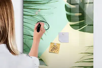 Magnettafel zum Schreiben mit tropischem Monstera-Motiv