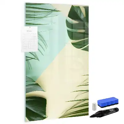 Magnettafel zum Schreiben mit tropischem Monstera-Motiv