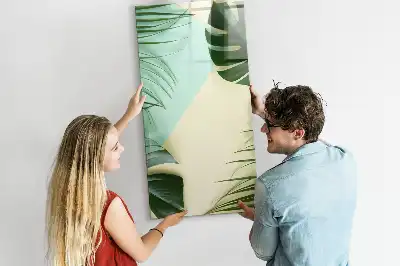 Magnettafel zum Schreiben mit tropischem Monstera-Motiv