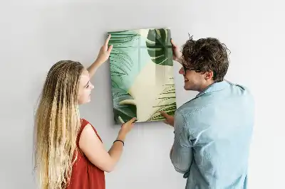 Magnettafel zum Schreiben mit tropischem Monstera-Motiv