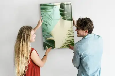 Magnettafel zum Schreiben mit tropischem Monstera-Motiv
