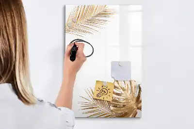 Magnettafel zum Beschreiben Design Goldene Blätter