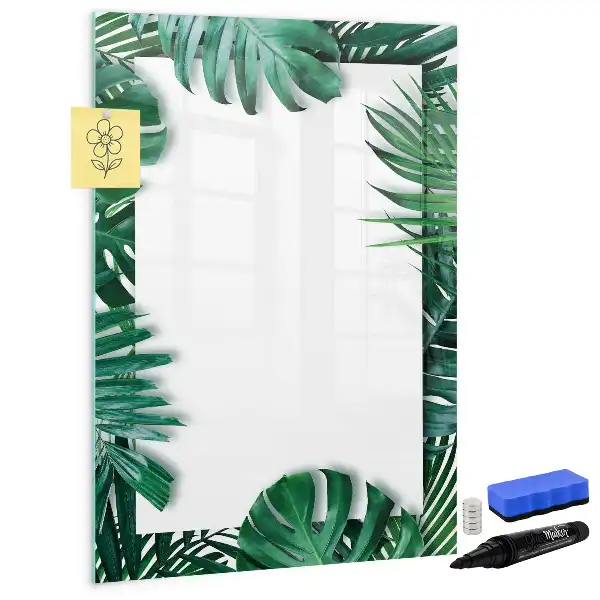 Magnettafel Monstera beschreibbar mit Rahmen
