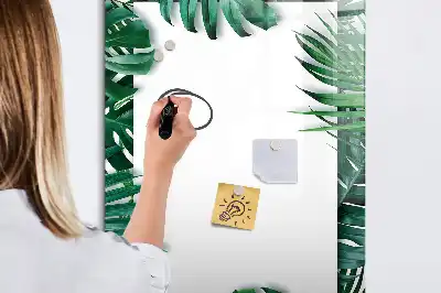 Magnettafel Monstera beschreibbar mit Rahmen