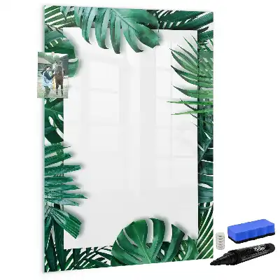 Magnettafel Monstera beschreibbar mit Rahmen