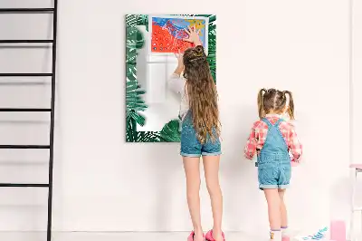 Magnettafel Monstera beschreibbar mit Rahmen
