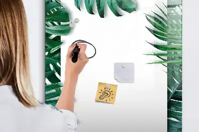 Magnettafel Monstera beschreibbar mit Rahmen