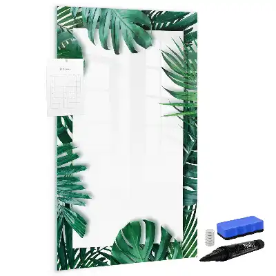 Magnettafel Monstera beschreibbar mit Rahmen