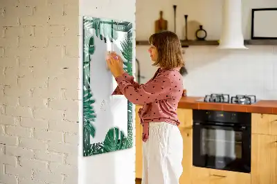 Magnettafel Monstera beschreibbar mit Rahmen