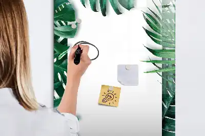 Magnettafel Monstera beschreibbar mit Rahmen