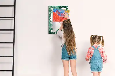 Magnettafel Monstera beschreibbar mit Rahmen