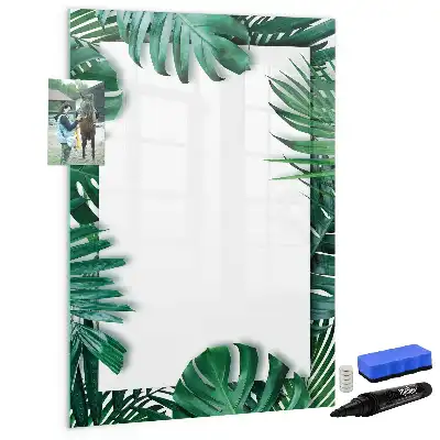 Magnettafel Monstera beschreibbar mit Rahmen