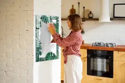Magnettafel Monstera beschreibbar mit Rahmen