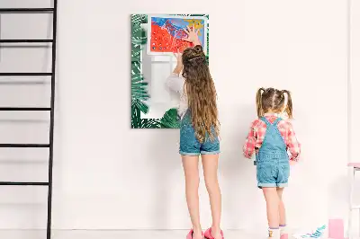 Magnettafel Monstera beschreibbar mit Rahmen
