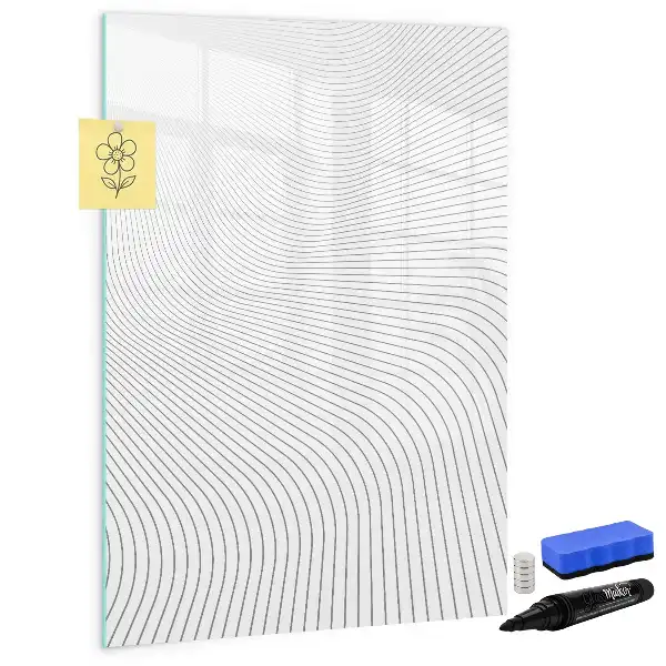 Beschreibbare Magnettafel mit grauem Liniendesign