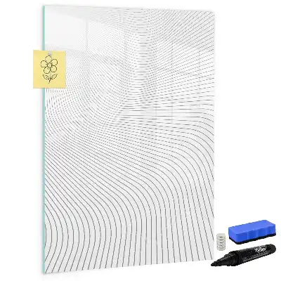 Beschreibbare Magnettafel mit grauem Liniendesign