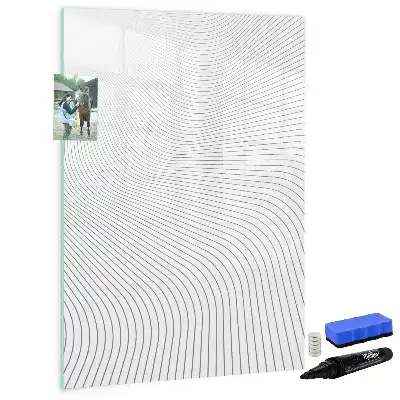 Beschreibbare Magnettafel mit grauem Liniendesign