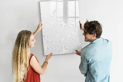 Beschreibbare Magnettafel mit grauem Liniendesign