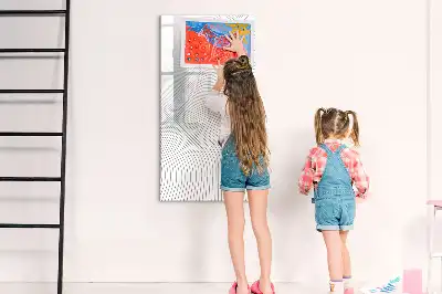 Beschreibbare Magnettafel mit grauem Liniendesign