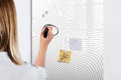 Beschreibbare Magnettafel mit grauem Liniendesign