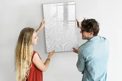 Beschreibbare Magnettafel mit grauem Liniendesign