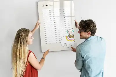Beschreibbare Magnettafel in Form einer Wunschliste