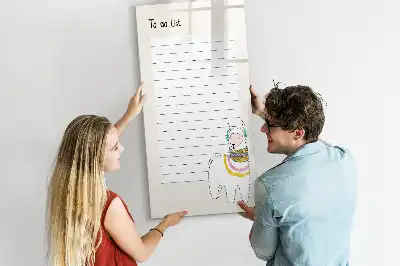 Beschreibbare Magnettafel in Form einer Wunschliste