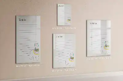 Beschreibbare Magnettafel in Form einer Wunschliste