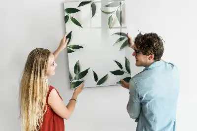 Magnettafel beschreibbar mit Rahmen aus grünen Blättern