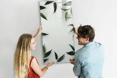 Magnettafel beschreibbar mit Rahmen aus grünen Blättern