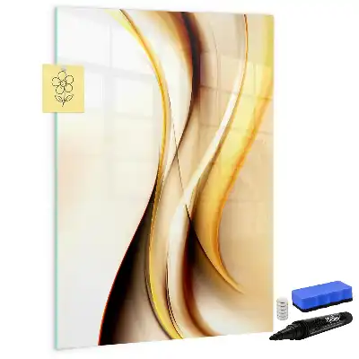 Magnettafel zum Schreiben mit Motiv Goldene Wellen Abstraktion