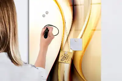 Magnettafel zum Schreiben mit Motiv Goldene Wellen Abstraktion