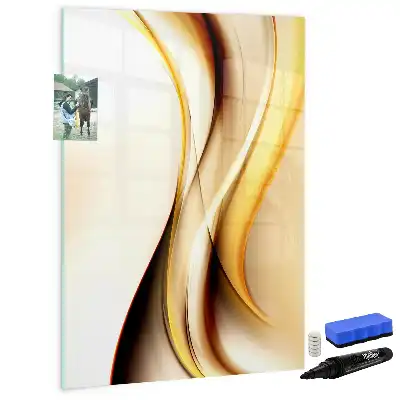 Magnettafel zum Schreiben mit Motiv Goldene Wellen Abstraktion